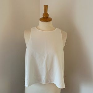 White High Low Crop Tank